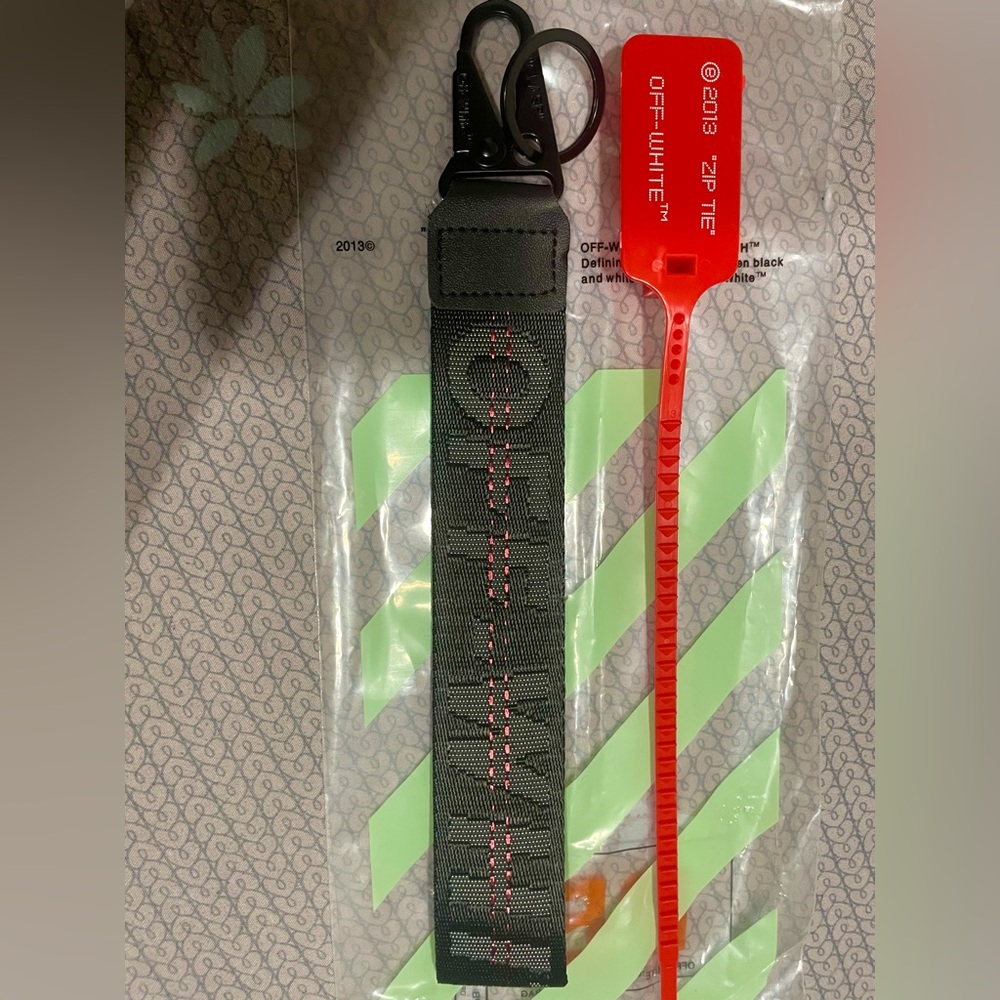 Black Off-White Keychain / Wristlet